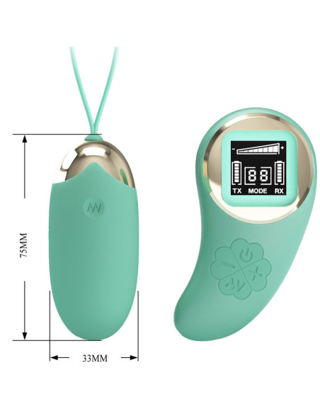 PRETTY LOVE - ŽALIA VIBRUOJANTI KIAUŠINIŲ KASYKLA SU NUOTOLINIU VALDYMU