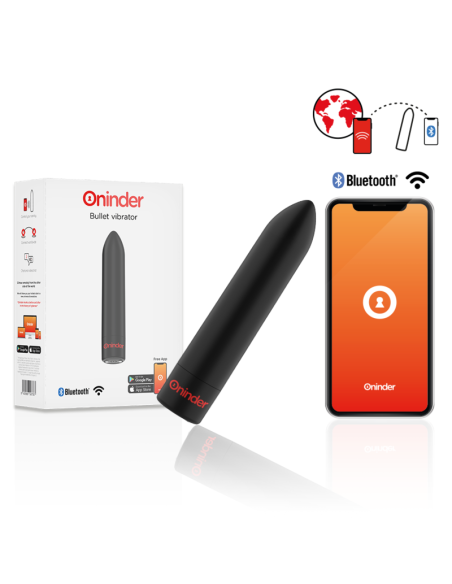 ONINDER - BERLIN BULLET VIBRATOR BLACK 9 MODES 8.5 X 2 CM - FREE APP
