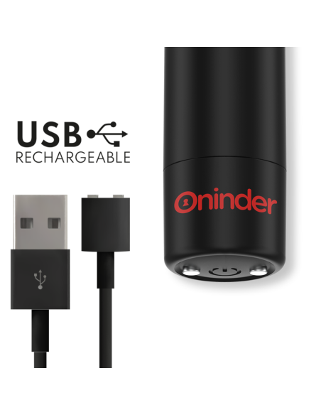 ONINDER - BERLIN BULLET VIBRATOR BLACK 9 MODES 8.5 X 2 CM - FREE APP