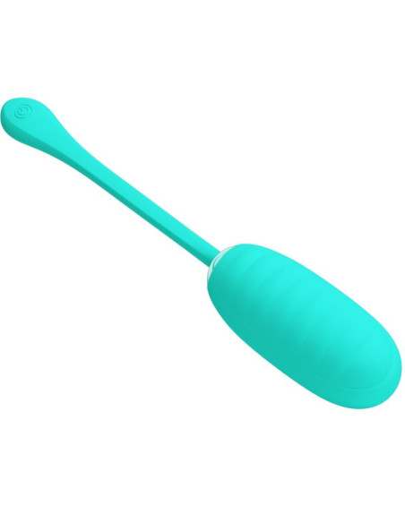 PRETTY LOVE - KIRK RECHARGEABLE VIBRATING EGG AQUA GREEN