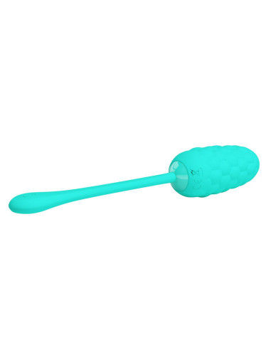PRETTY LOVE - VIBRATING EGG WITH AQUA GREEN RECHARGEABLE MARINE TEXTURE