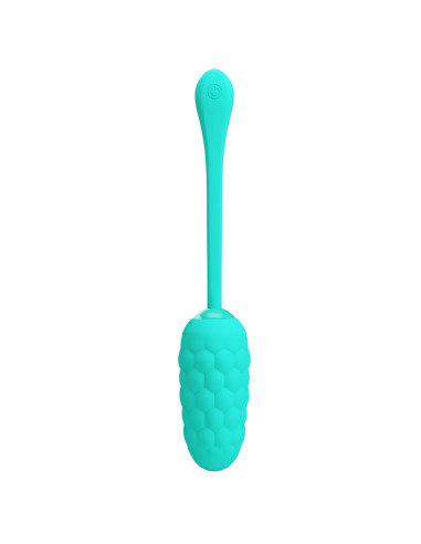 PRETTY LOVE - VIBRATING EGG WITH AQUA GREEN RECHARGEABLE MARINE TEXTURE