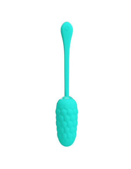 PRETTY LOVE - VIBRATING EGG WITH AQUA GREEN RECHARGEABLE MARINE TEXTURE