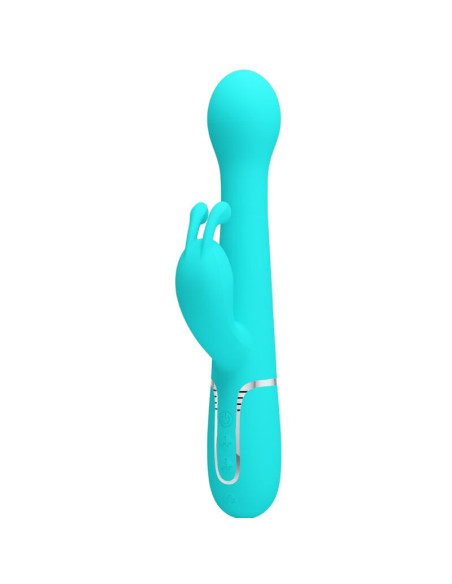 PRETTY LOVE - DEJON RABBIT VIBRATOR 3 IN 1 MULTIFUNCTION AQUA GREEN