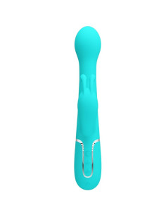 PRETTY LOVE - DEJON RABBIT VIBRATOR 3 IN 1 MULTIFUNCTION AQUA GREEN 2