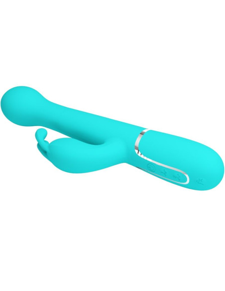 PRETTY LOVE - DEJON RABBIT VIBRATOR 3 IN 1 MULTIFUNCTION AQUA GREEN