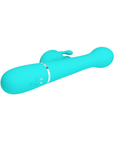 PRETTY LOVE - DEJON RABBIT VIBRATOR 3 IN 1 MULTIFUNCTION AQUA GREEN