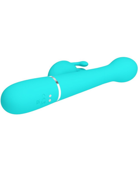 PRETTY LOVE - DEJON RABBIT VIBRATOR 3 IN 1 MULTIFUNCTION AQUA GREEN