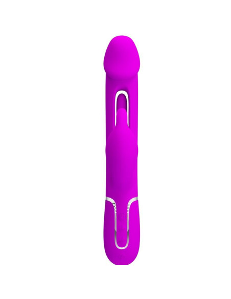 PRETTY LOVE - KAMPAS RABBIT 3 IN 1 MULTIFUNCTION VIBRATOR WITH TONGUE FUCHSIA