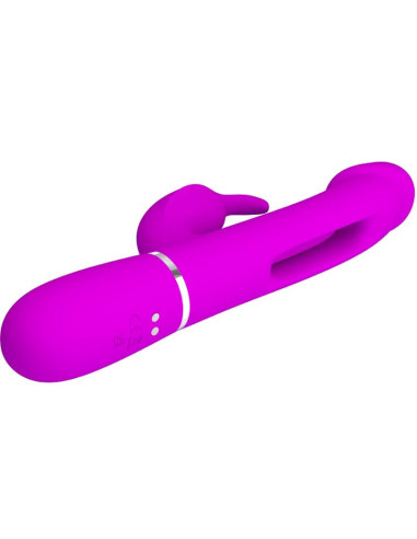PRETTY LOVE - KAMPAS RABBIT 3 IN 1 MULTIFUNCTION VIBRATOR WITH TONGUE FUCHSIA