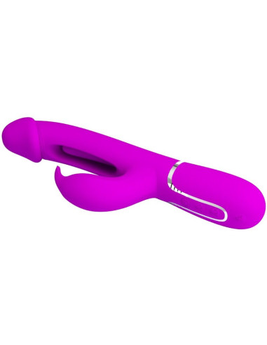 PRETTY LOVE - KAMPAS RABBIT 3 IN 1 MULTIFUNCTION VIBRATOR WITH TONGUE FUCHSIA