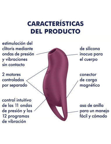 SATISFYER - POCKET PRO 1 CLITORIS STIMULATOR GARNET