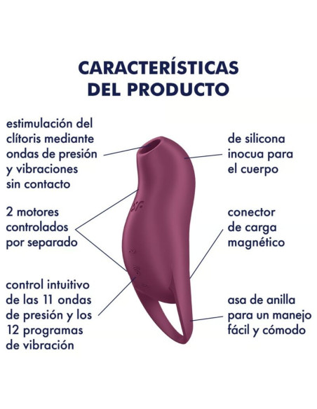 SATISFYER - POCKET PRO 1 CLITORIS STIMULATOR GARNET