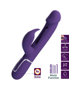 PRETTY LOVE - KAMPAS RABBIT 3 IN 1 MULTIFUNCTION VIBRATOR WITH TONGUE VIOLET