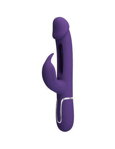 PRETTY LOVE - KAMPAS RABBIT 3 IN 1 MULTIFUNCTION VIBRATOR WITH TONGUE VIOLET