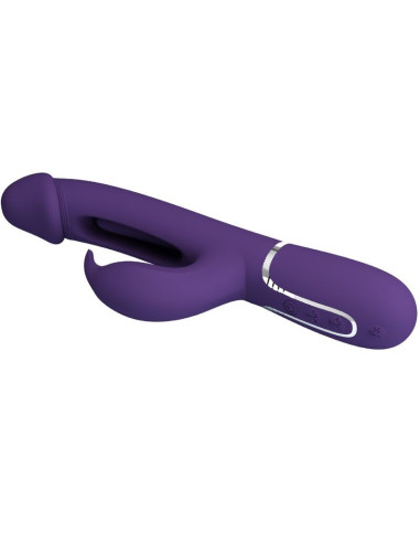 PRETTY LOVE - KAMPAS RABBIT 3 IN 1 MULTIFUNCTION VIBRATOR WITH TONGUE VIOLET