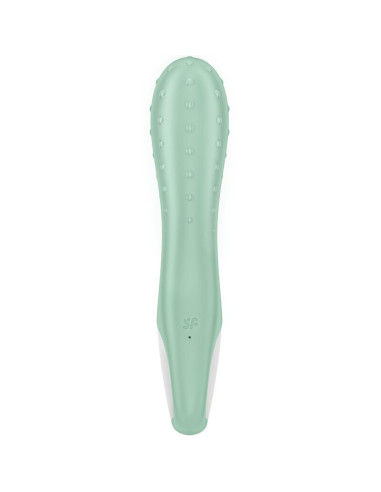 SATISFYER - PRIPUČIAMAS VIBRUOJAMAS SU POMPOS VONIUMI, 3 G TAŠKAIS, MĖTOS SPALVOS