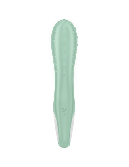 SATISFYER - PRIPUČIAMAS VIBRUOJAMAS SU POMPOS VONIUMI, 3 G TAŠKAIS, MĖTOS SPALVOS