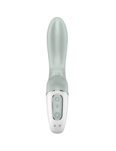 SATISFYER - PRIPUČIAMAS ANALINIS VIBRATORIUS SU AIR PUMP BOOTY 3 PILKA ŽALIA SPALVA