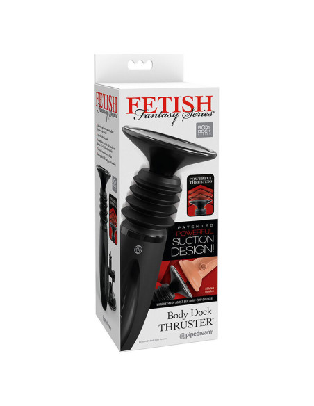 FETISH FANTASY SERIES – BODY DOCK THRUSTER DILDO SPAUSTUVAS SU 7 STUMIMO REŽIMAIS, JUODAS