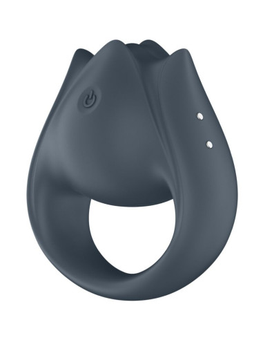 SATISFYER - PERFECT PAIR 2 MULTIVIBRATOR 2 IN 1 PENIS RING AND FINGER STIMULATOR GREY