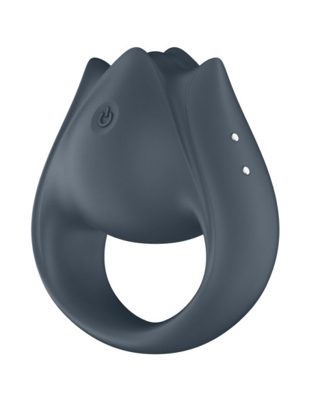 SATISFYER - PERFECT PAIR 2 MULTIVIBRATOR 2 IN 1 PENIS RING AND FINGER STIMULATOR GREY