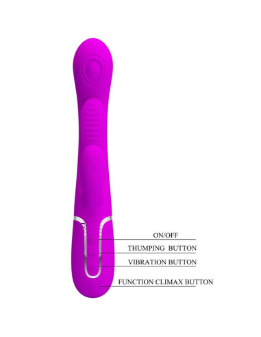 PRETTY LOVE - SHANIA TRIPLE RABBIT VIBRATOR MULTIFUNCTION PINK