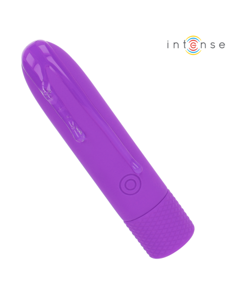 INTENSE - SYMONE USB ĮKRAUNAMAS VIBRUOJAMAS ŽIEDAS 8 VIBRACIJOS VIOLETINĖS 10 X 2,2 CM