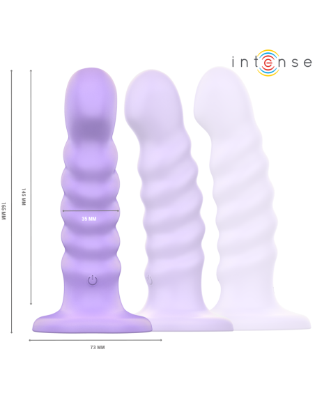 INTENSE - BRENDA VIBRATOR SIZE M SPIRAL DESIGN 10 VIBRATIONS PURPLE REMOTE CONTROL