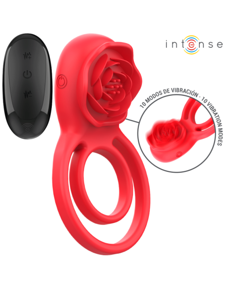 INTENSE - GAIL STIMULATOR ROSE 10 VIBRATIONS RED REMOTE CONTROL