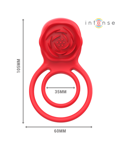 INTENSE - GAIL STIMULATOR ROSE 10 VIBRATIONS RED REMOTE CONTROL
