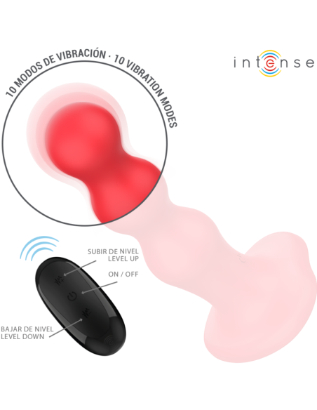 INTENSE - CODY VIBRATOR WITH SUCTION CUP RED REMOTE CONTROL