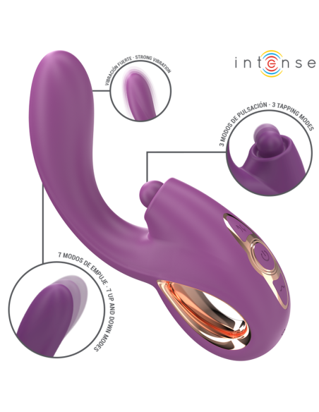 INTENSE - LALI DAUGIAFUNKCINIS G-SPOT VIBRATORIUS TAPYMAS, TRAUKA IR VIBRAVIMAS VIOLETINIS