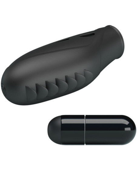 PRETTY LOVE - GILO SILICONE FINGER VIBRATOR BLACK