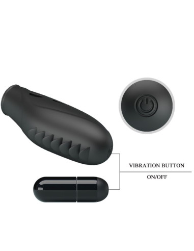PRETTY LOVE - GILO SILICONE FINGER VIBRATOR BLACK