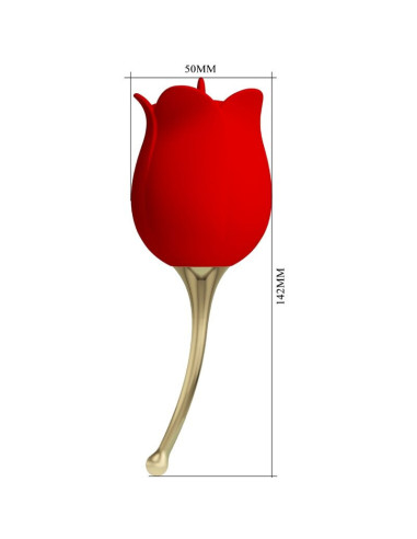 PRETTY LOVE – „ROSE LOVER“ klitorio stimuliatorius, 12 vibracijų, raudonas