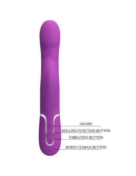PRETTY LOVE - 4 IN 1 MULTIFUNCTION VIBRATOR and STIMULATOR PURPLE