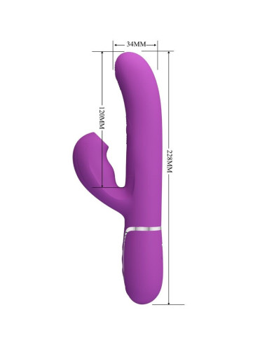 PRETTY LOVE - PERLITA 3 IN 1 MULTIFUNCTION RABBIT VIBRATOR PURPLE