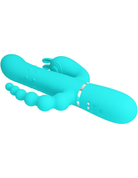 PRETTY LOVE - CAMMY 4 IN 1 MULTIFUNCTION TRIPPLE RABBIT VIBRATOR BLUE