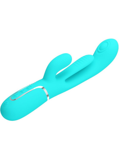 PRETTY LOVE - SHANIA TRIPLE RABBIT MULTIFUNCTION VIBRATOR 3 IN 1 BLUE