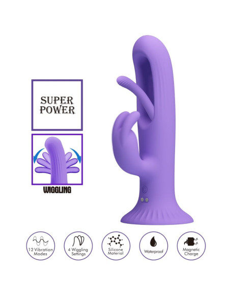 PRETTY LOVE - KILLMOULIS RABBIT VIBRATOR 12 VIBRATION MODES PURPLE