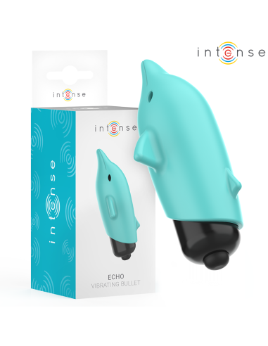 INTENSE - ECHO VIBRATING BULLET DOLPHIN BLUE 8 X 4.7 CM