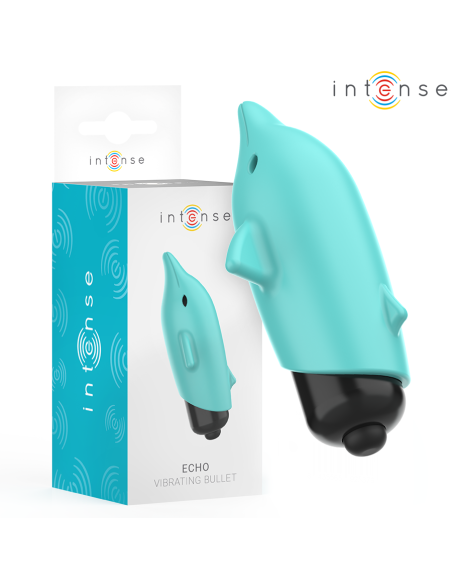 INTENSE - ECHO VIBRATING BULLET DOLPHIN BLUE 8 X 4.7 CM
