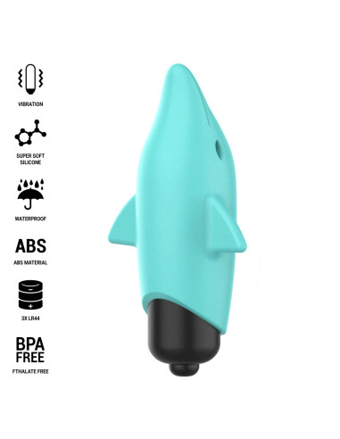 INTENSE - ECHO VIBRATING BULLET DOLPHIN BLUE 8 X 4.7 CM