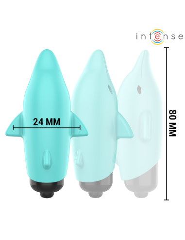 INTENSE - ECHO VIBRATING BULLET DOLPHIN BLUE 8 X 4.7 CM