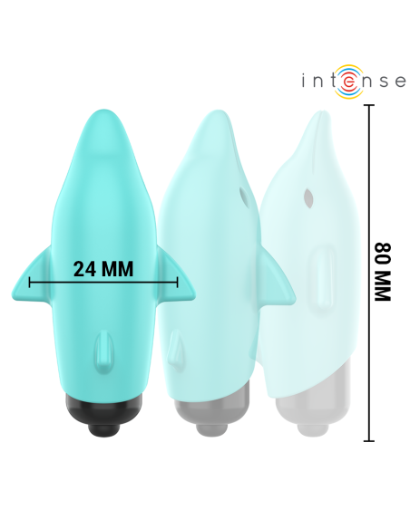 INTENSE - ECHO VIBRATING BULLET DOLPHIN BLUE 8 X 4.7 CM