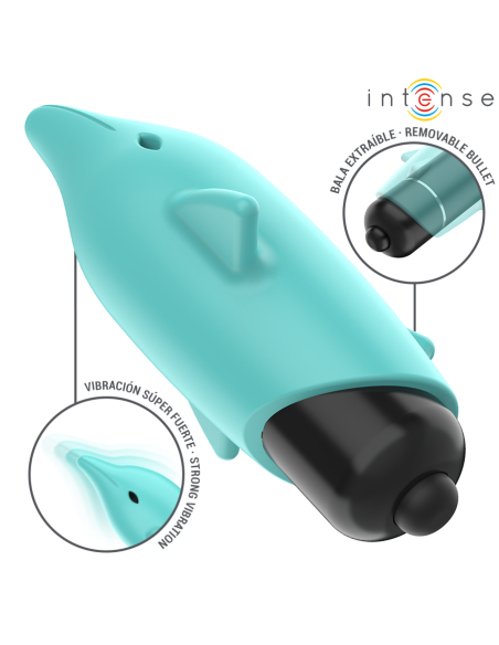 INTENSE - ECHO VIBRATING BULLET DOLPHIN BLUE 8 X 4.7 CM
