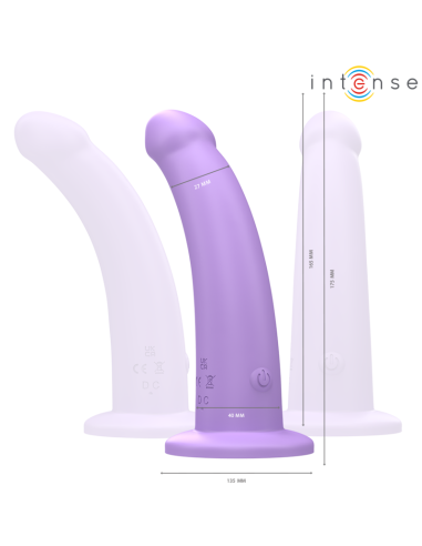 INTENSE - EDDIE VIBRATOR 17,5 CM 10 VIBRACIJŲ VIOLETINIS NUOTOLINIO VALDYMO PULTAS