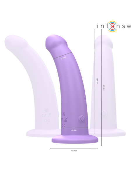 INTENSE - EDDIE VIBRATOR 17,5 CM 10 VIBRACIJŲ VIOLETINIS NUOTOLINIO VALDYMO PULTAS