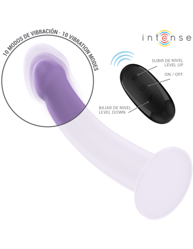 INTENSE - EDDIE VIBRATOR 17,5 CM 10 VIBRACIJŲ VIOLETINIS NUOTOLINIO VALDYMO PULTAS